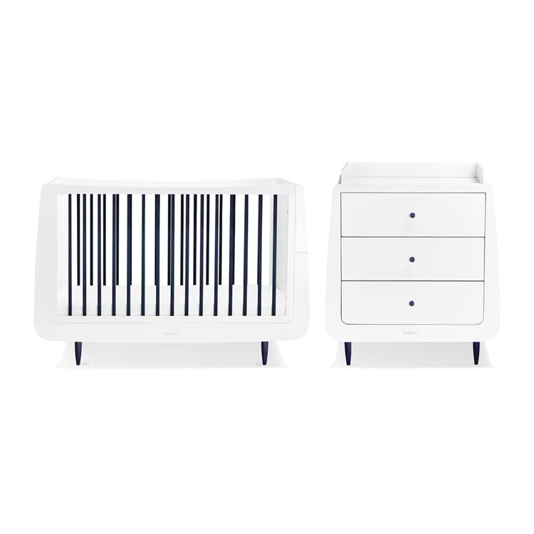 Snuzkot Skandi 2 Piece Nursery Furniture Set Metallic Navy Save 50 Babyland