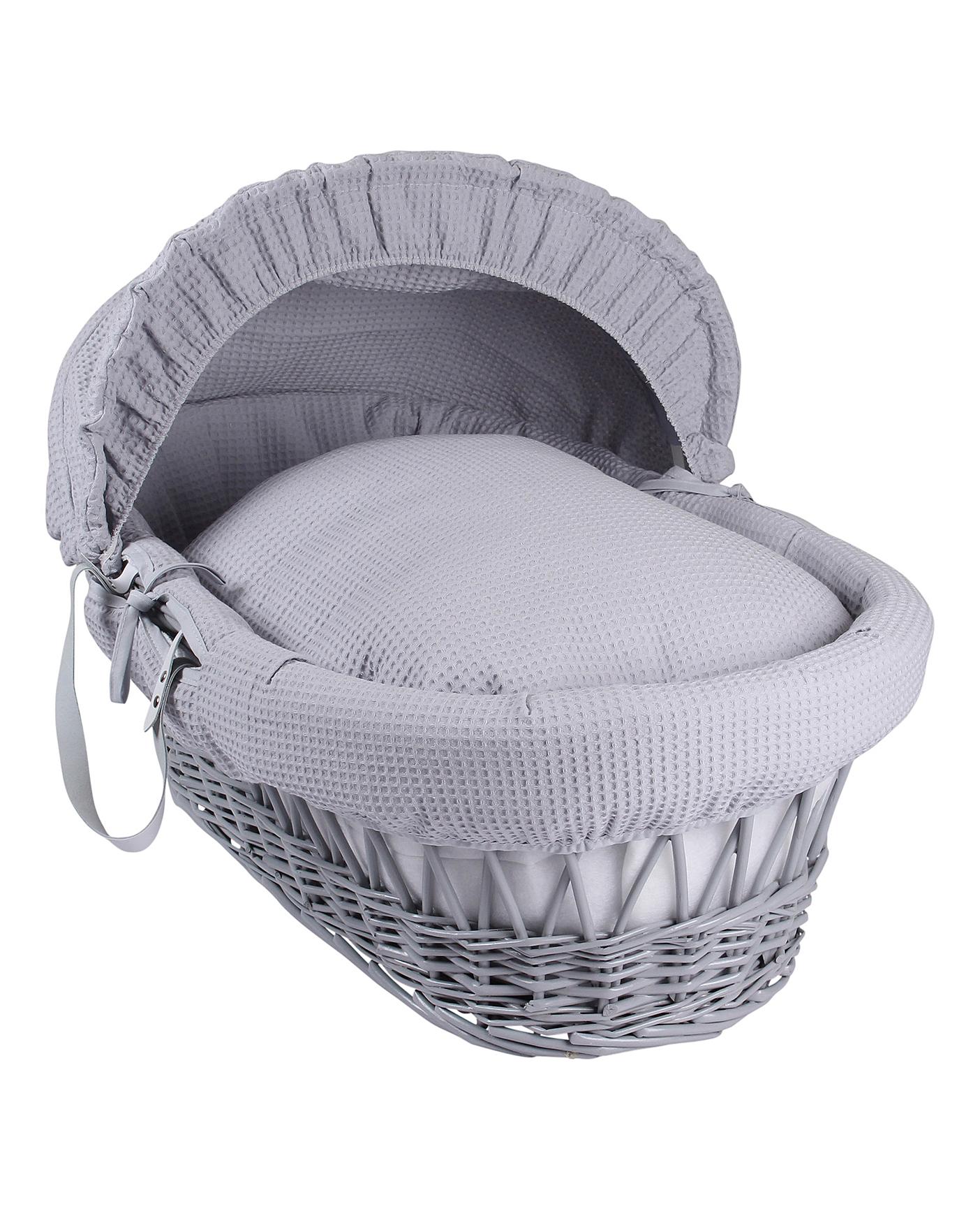 grey moses basket bedding