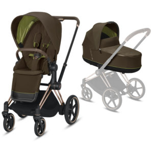 Cybex e-PRIAM Stroller with Carrycot Khaki Green