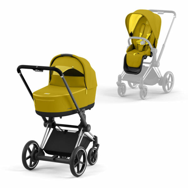 Cybex e-PRIAM 4 Stroller with Carrycot Mustard Yellow