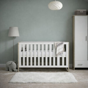 Obaby Nika Cot Bed Grey Wash and White