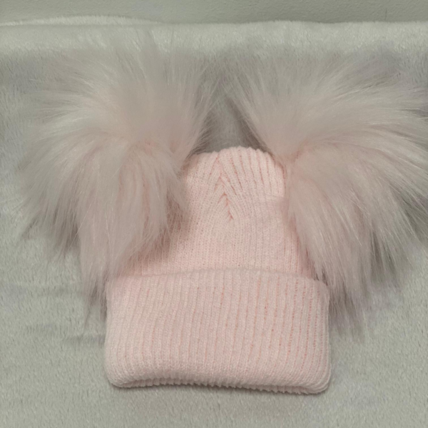 Double Pom Pom Hat 0 3m | Pink