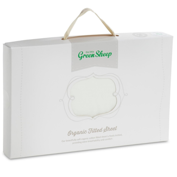 The Little Green Sheep Organic Cotton Moses Basket Jersey Fitted Sheet Eco White