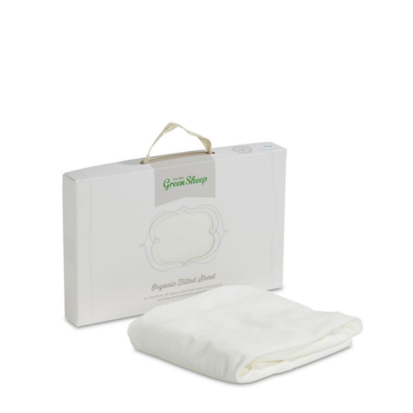 The Little Green Sheep Organic Crib Jersey Fitted Sheet White