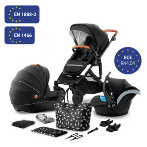 Kinderkraft Stroller PRIME 2020 with Car Seat and Accessories 3in1 Black