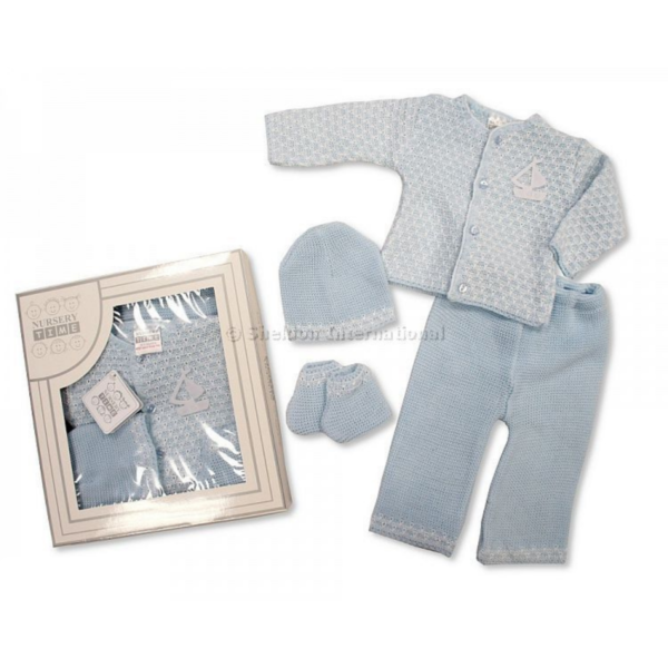 Knitted Baby Boys Boxed 4 Pieces Set