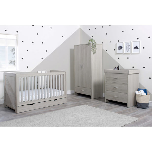 Ickle Bubba Pembrey Cot Bed, Wardrobe and Changing Unit/Chest