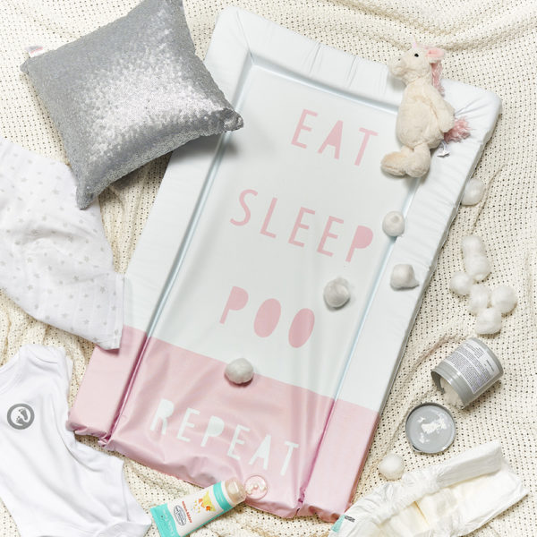 Changing Mat – Eat Sleep Repeat Pink