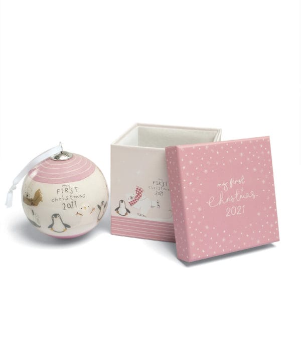 Mamas Papas My First Xmas 2021 Bauble – Pink – Babyland