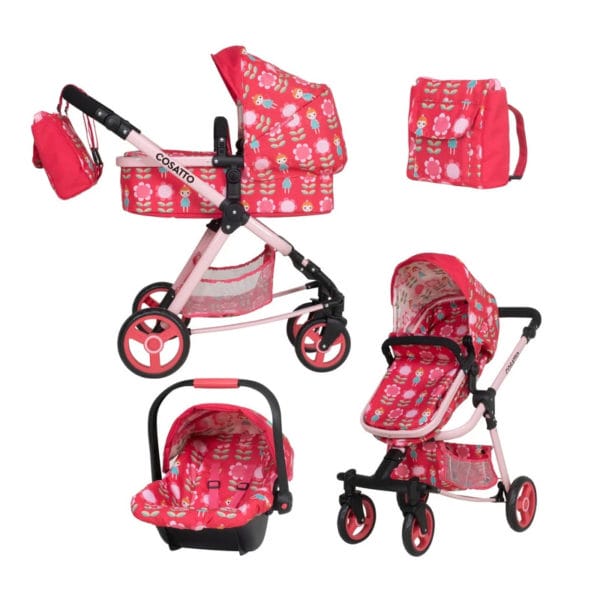Cosatto Giggle Quad Dolls Pram & Car Seat - Fairy Garden