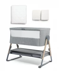 Mamas papas bedside sleeping lua bedside crib bundle with mattress protector fitted sheets star white 31257716916389 1024x1024@2x