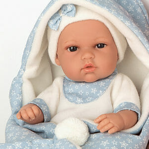 Arias 33cm Natal Doll With Bunny Blanket Blue 2