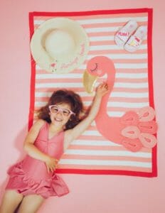 Bizzi growin flora flamingo picture knitted baby blanket2