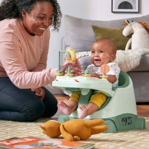 Mamas & Papas Bug 3-in-1 Floor & Booster Seat with Activity Tray - Eucalyptus