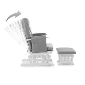 Obaby Reclining Glider Chair And Stool White Grey (2)