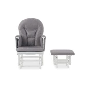 Obaby Reclining Glider Chair And Stool White Grey (3)
