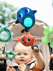 Crinkly whale with transparent prism offers fun sensory stimulation