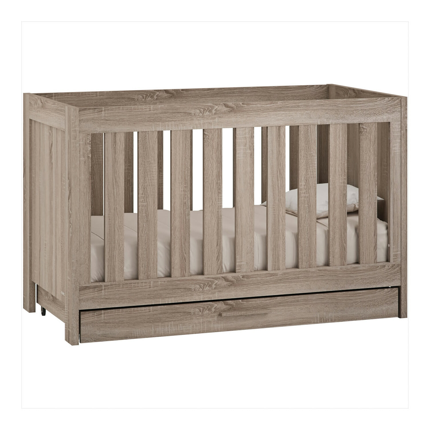 Venicci Forenzo Cot Bed with Underdrawer - Truffle Oak