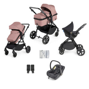 Ickle Bubba Comet 3 In 1 Travel System with Astral Car Seat Dusky Pink