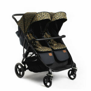Roma Gemini Double Stroller Khaki Leopard