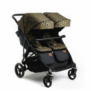 Roma Gemini Double Stroller Khaki Leopard