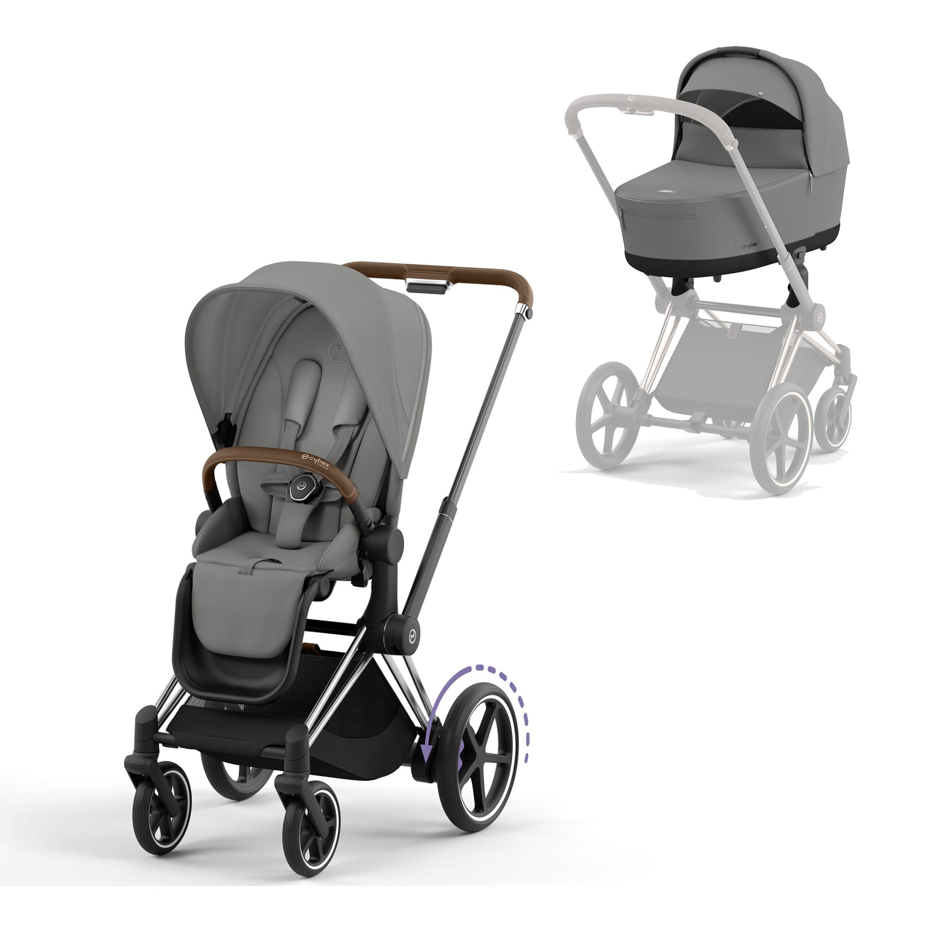 Cybex ePriam with Carrycot Mirage Grey