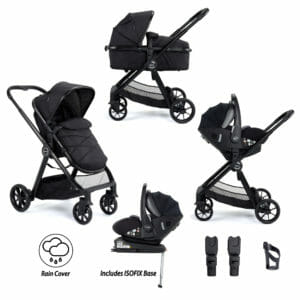 Babymore Mimi Travel System Pecan i-Size Car Seat with ISOFIX Base – Black
