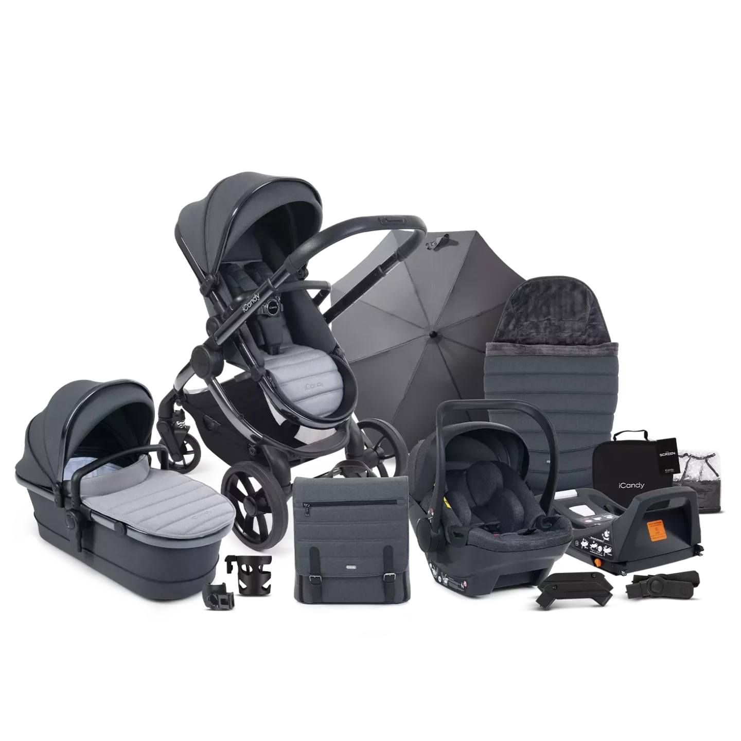 iCandy Peach 7 Pushchair and Carrycot - Complete Car Seat Bundle - Truffle