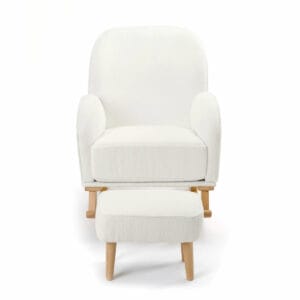 Babymore Freya Nursing Chair With Stool Off White Boucle (6)