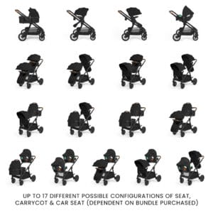 Ickle Bubba Virgo Aio, I Size & Isofix Base Twin Package Black Black Tan (8)