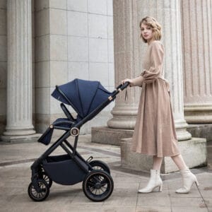 Chia Travel System Pecan With Base Midnight Blue 2