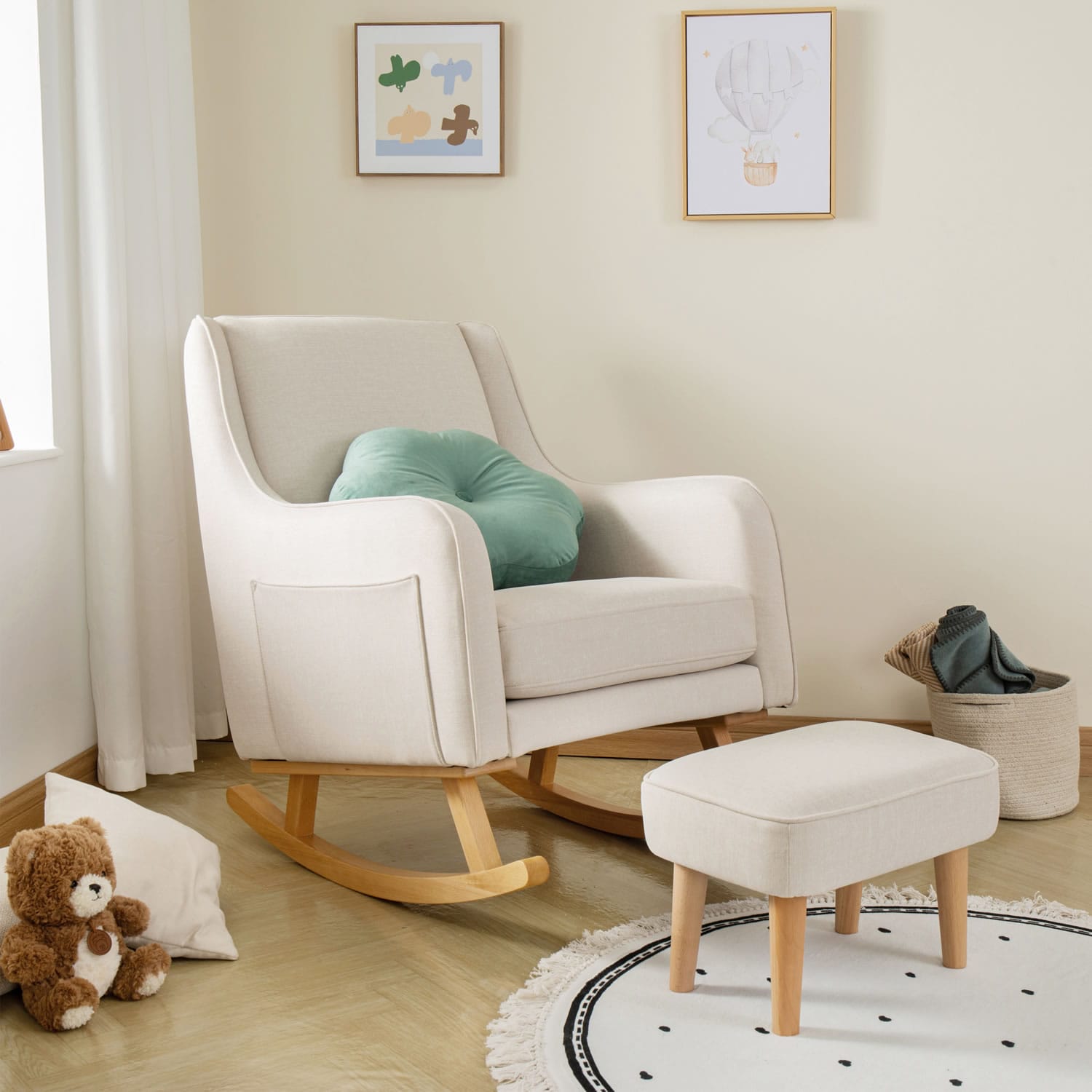 Ida Nursing Chair With Stool Ivory