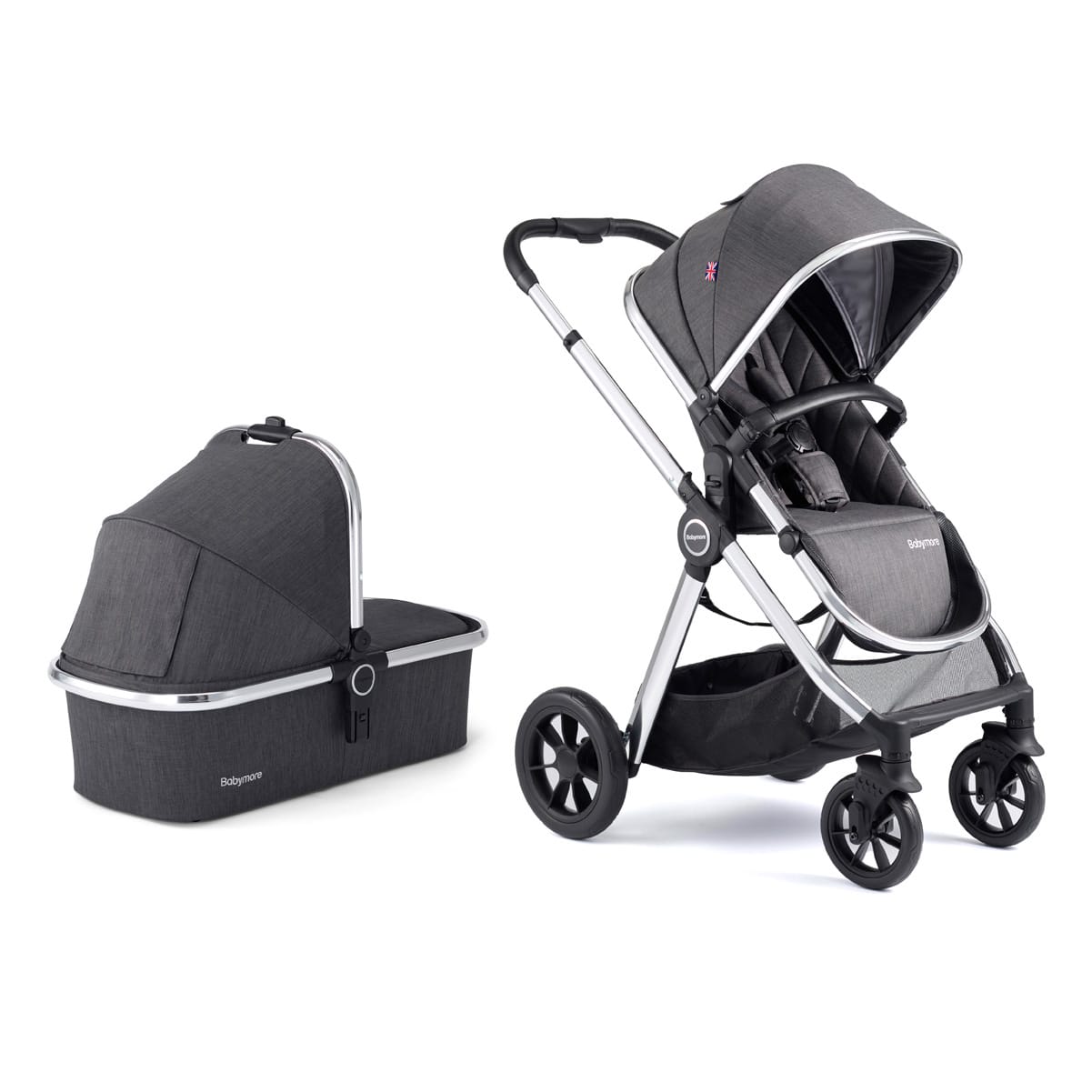 Memore V2 Travel System 12 Piece Pecan Car Seat Chrome 2