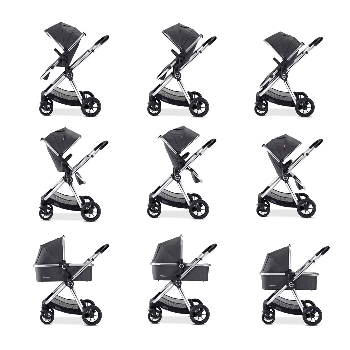 Memore V2 Travel System 12 Piece Pecan Car Seat Chrome 3