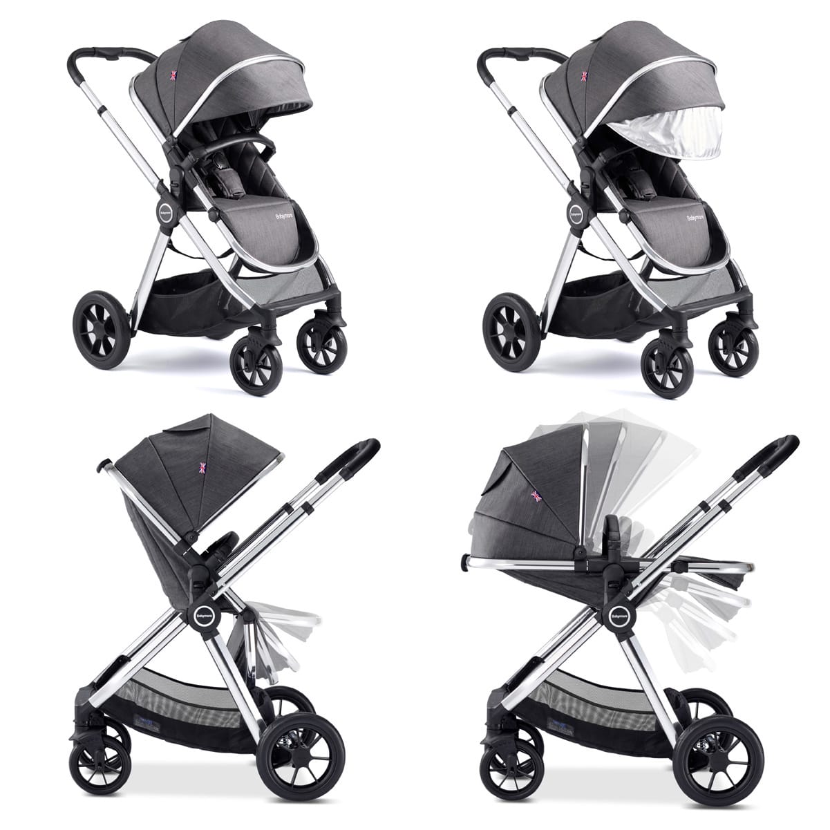 Memore V2 Travel System 12 Piece Pecan Car Seat Chrome 6