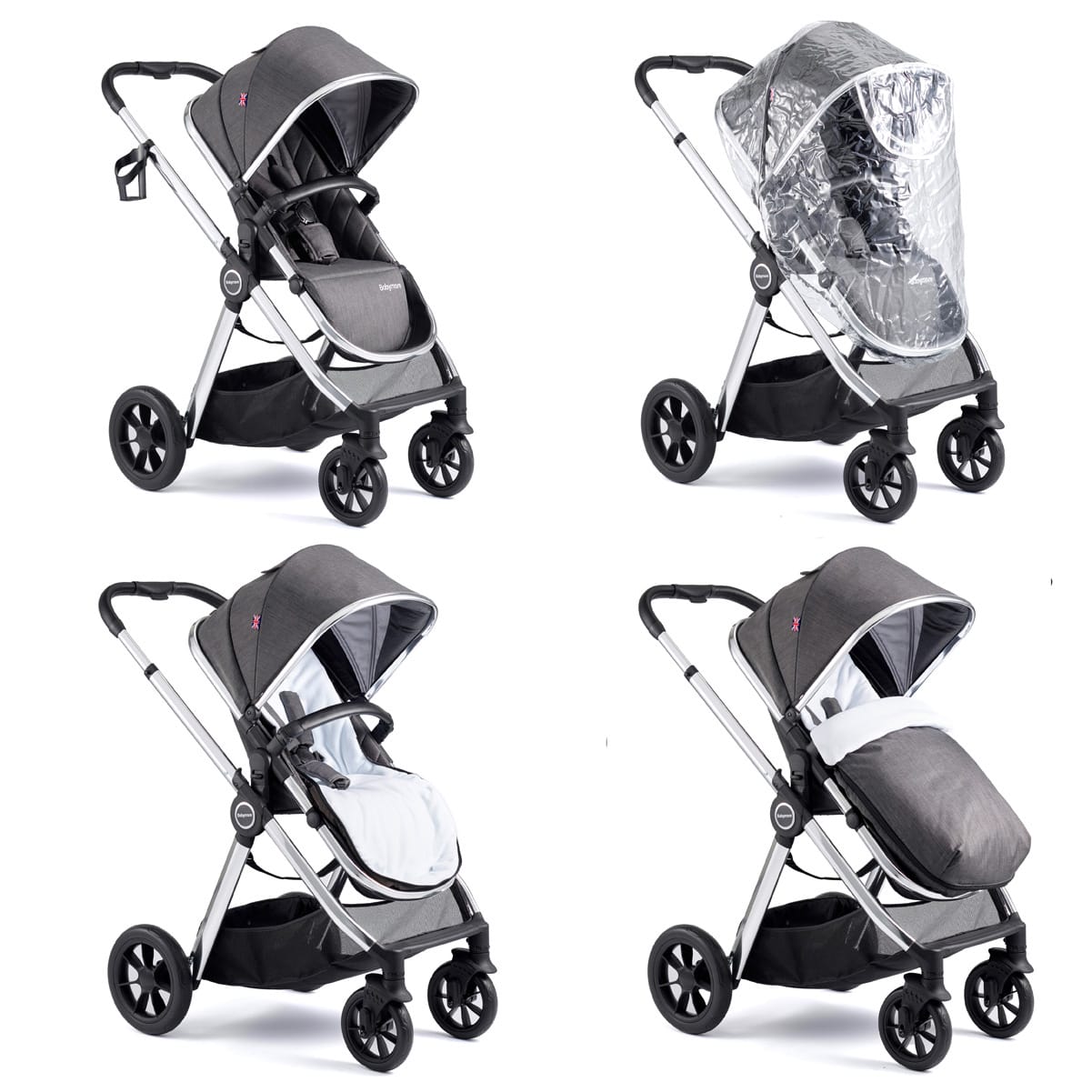 Memore V2 Travel System 12 Piece Pecan Car Seat Chrome 7
