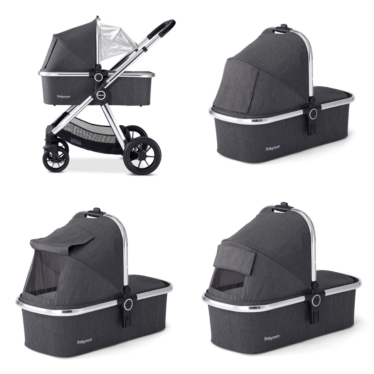 Memore V2 Travel System 12 Piece Pecan Car Seat Chrome 8