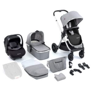 Memore V2 Travel System 12 Piece Pecan Car Seat Silver 1