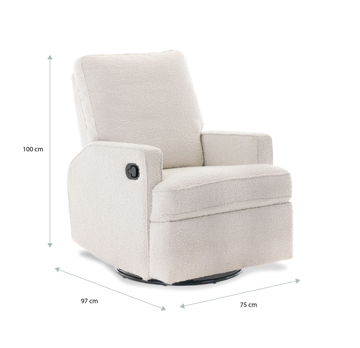 Obaby Madison Swivel Glider Recliner Chair Bouclé Style (3)