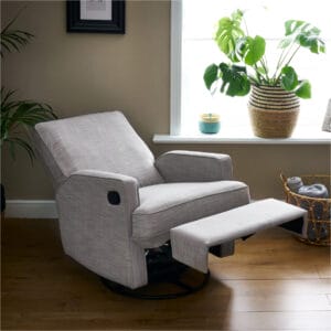 Obaby Madison Swivel Glider Recliner Chair Pebble (7)