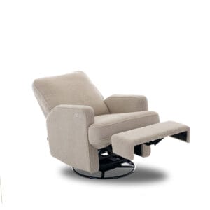 Obaby Madison Swivel Glider Recliner Chair Teddly Fabric Truffle (1)