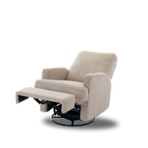 Obaby Madison Swivel Glider Recliner Chair Teddly Fabric Truffle (2)
