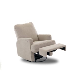 Obaby Madison Swivel Glider Recliner Chair Teddly Fabric Truffle