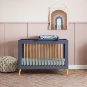 Obaby Maya Mini Cot Bed Slate With Natural 2