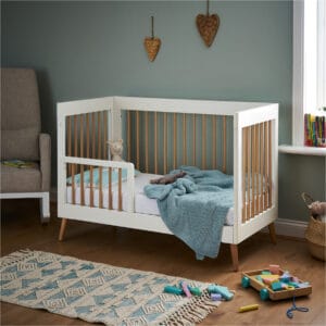 Obaby Maya Mini Cot Bed White With Natural 1