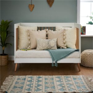 Obaby Maya Mini Cot Bed White With Natural 2