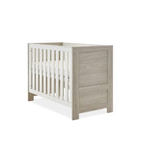 Obaby Nika Mini Cot Bed Grey Wash And White