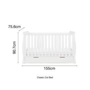 Obaby Stamford Classic Cot Bed White (5)