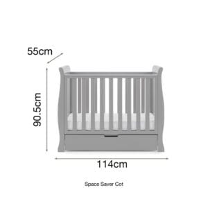Obaby Stamford Space Saver Cot Warm Grey (4)