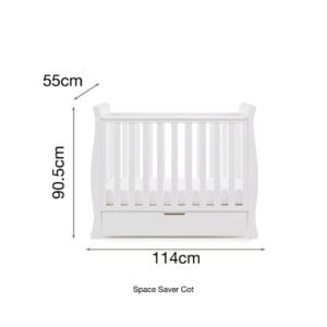 Obaby Stamford Space Saver Cot White (4)